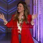 Kelly’s floral print blouse on The Kelly Clarkson Show