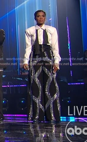Keyla Richardson’s black rhinstone pants on American Idol