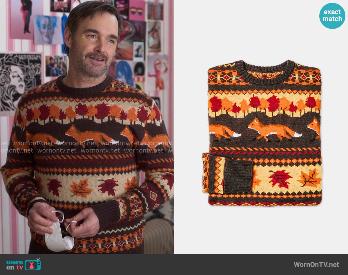 Kiel James Patrick The Fox and Foliage Sweater worn by Jack (Will Forte) on The Four Seasons