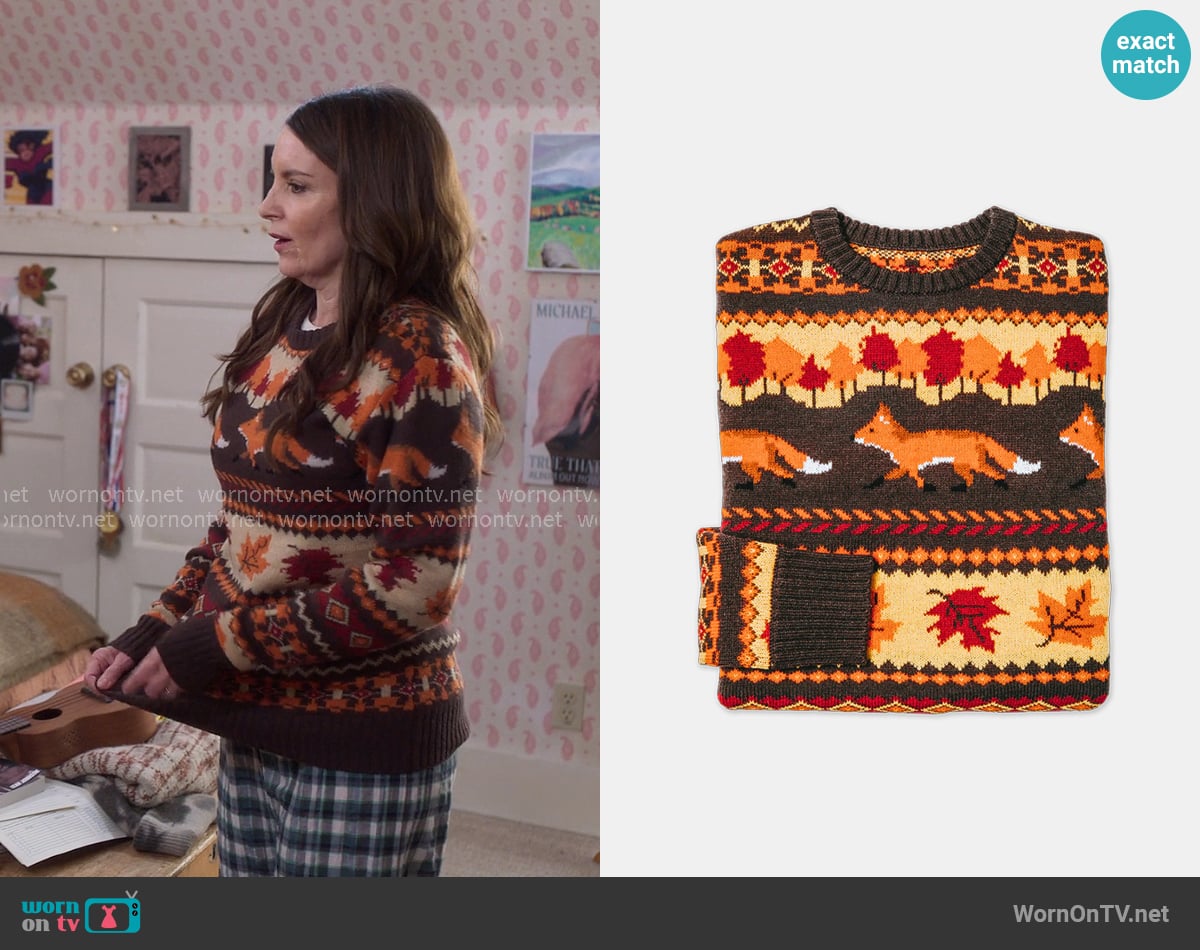 Kiel James Patrick The Fox and Foliage Sweater worn by Kate (Tina Fey) on The Four Seasons