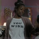 Kiesha you wish white tee on The Chi