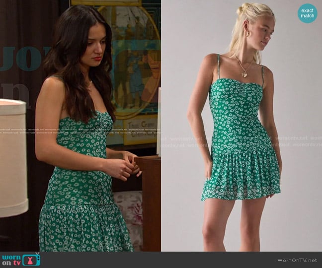 Kimchi Blue Mackenzie Mesh Drop Waist Mini Dress worn by Arianna Horton (Vico Escorcia) on Days of our Lives