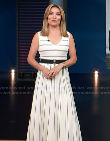 Kit’s white striped dress on Access Hollywood