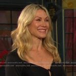 Kristen's black ruched front dress on Days of our Lives