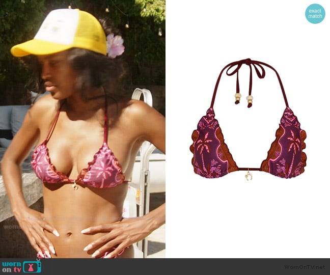 Kulani Kinis Lettuce Edge Bralette Bikini Top worn by Ciara Miller on Summer House