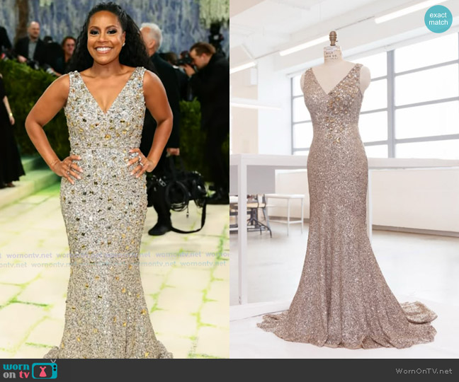 Lafayette 148 NY custom gown worn by Sheinelle Jones on Today