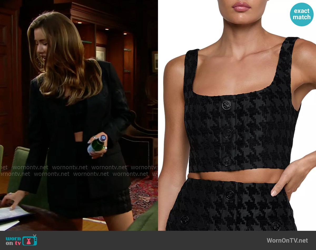 L'Agence Maylin Cropped Top worn by Steffy Forrester (Jacqueline MacInnes Wood) on The Bold and the Beautiful