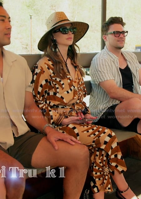 Lala Kent’s abstract print jumpsuit on The Valley