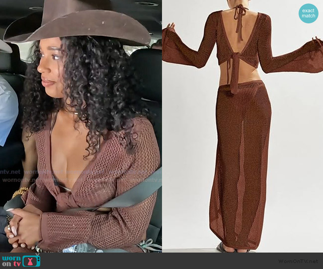 Lannew Two Piece Bikini Coverup worn by Mia Calabrese on Summer House