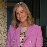 Lara's pink double breasted blazer on Good Morning America