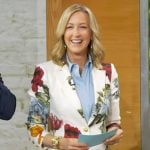 Lara's white floral blazer on Good Morning America