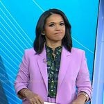 Laura's green printed top and pink suit on Today