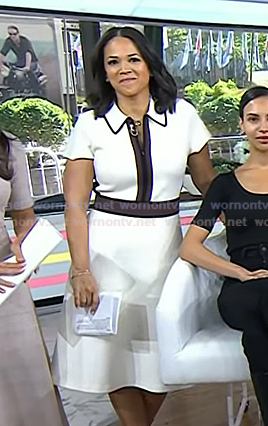 Laura’s white zip front knit dress on Today