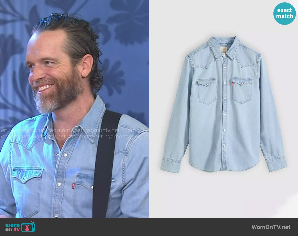 Levi's Barstow Western Denim Shirt worn by Chris Coleman on Today
