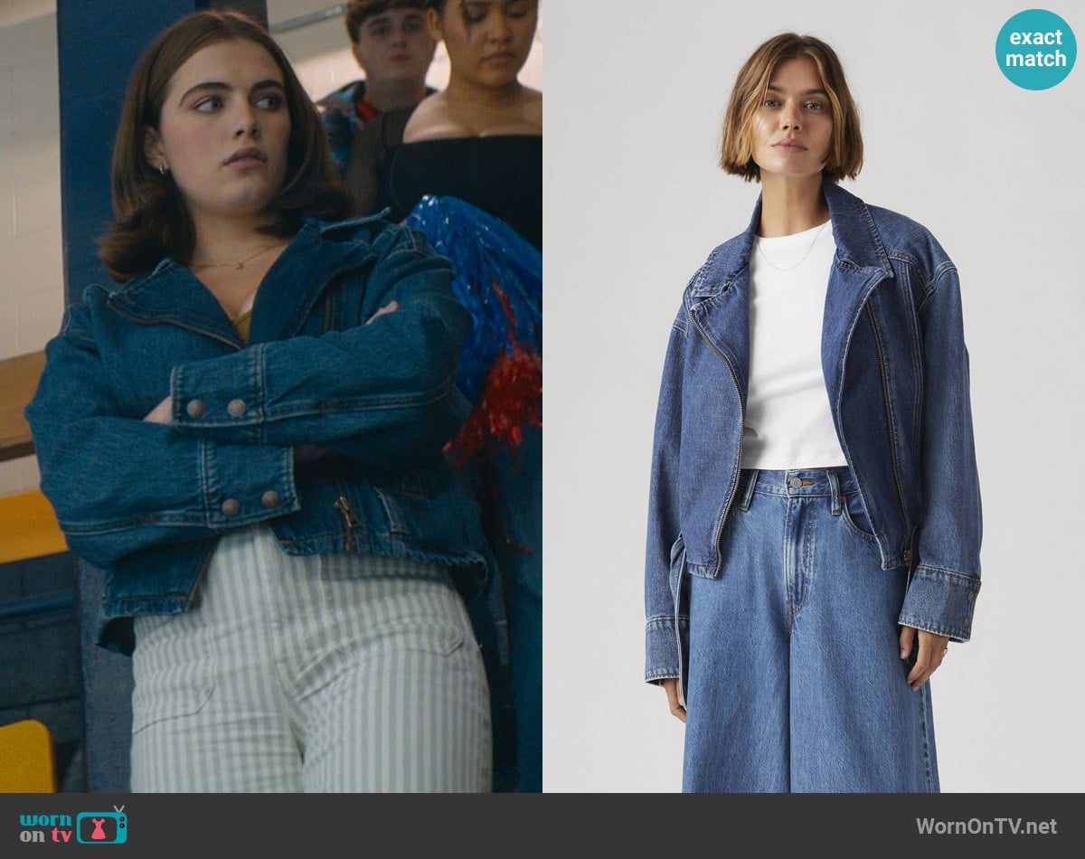 Levis Biker Jacket worn by Hannah Wells (Ella Bright) on Off Campus