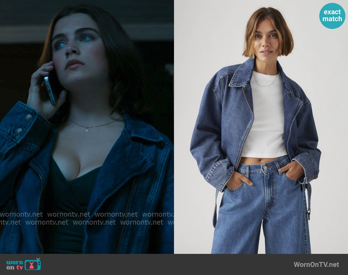 Levis Biker Jacket worn by Hannah Wells (Ella Bright) on Off Campus