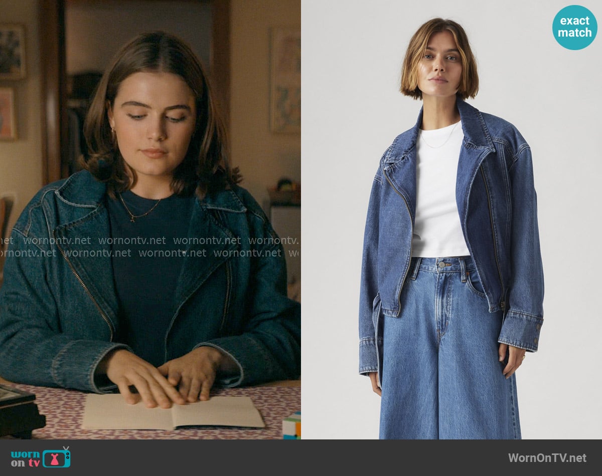 Levis Biker Jacket worn by Hannah Wells (Ella Bright) on Off Campus