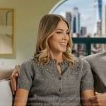 Lexi's grey embellished confessional cardigan on In The City