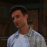 Liam’s grey plaid button down shirt on Days of our Lives