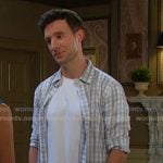 Liam’s grey plaid button down shirt on Days of our Lives
