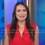 Lilia Luciano’s red wrap top and pants set on CBS Mornings