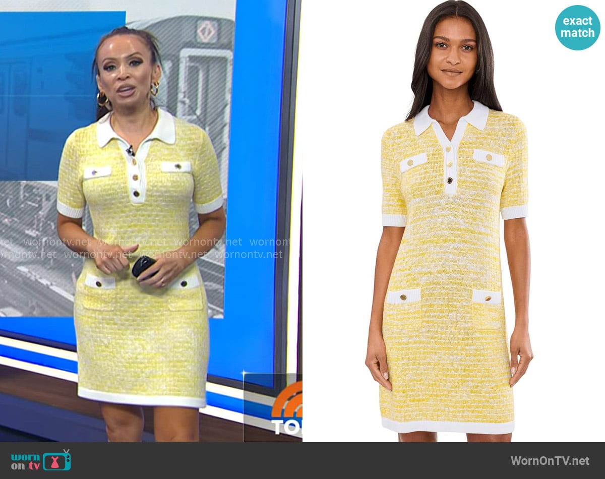 Adelle’s yellow knit polo dress on Today Adelle’s yellow knit polo dress on Today
