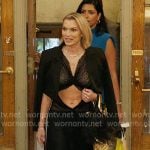Lindsay’s black cutout lace dress on In The City
