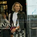 Lindsay’s floral print pants on In The City