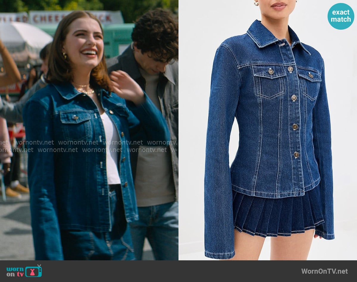 Lioness Rider Denim Jacket worn by Hannah Wells (Ella Bright) on Off Campus
