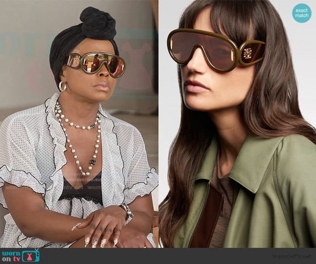 Loewe Oversized aviator sunglasses worn by Phaedra Parks on The Real Housewives of Atlanta