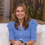 Lori's blue puff short sleeve cardigan on Good Morning America