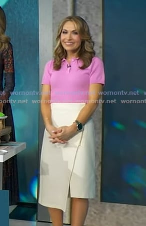 Lori’s white asymmetric skirt on Good Morning America