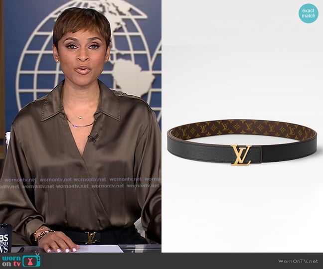 Jericka’s leather belt on CBS Evening News
