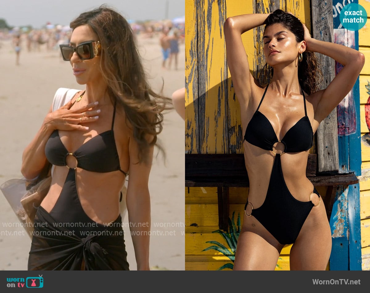 Luli Fama Ring Bandeau Monokini worn by Rulla Nehme Pontarelli on The Real Housewives of Rhode Island