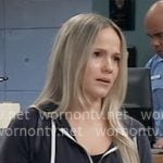 Lulu’s charcoal zip hoodie on General Hospital