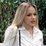 Lulu’s white ruched button-front shirt on General Hospital