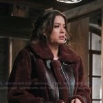 Maddie’s burgundy shearling jacket on Marshals