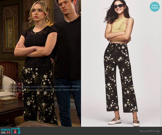 Maeve Colette High Rise Wide Leg Crop Pants worn by Holly Jonas (Ashley Puzemis) on Days of our Lives