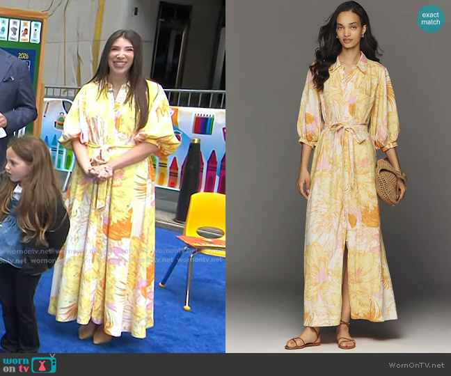 Maeve The Mona Linen Shirt Dress worn by Morgan Flanagan on Today