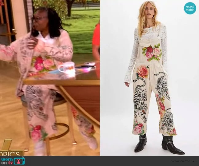 Magnolia Pearl Birch Floral Love Overalls worn by Whoopi Goldberg on The View