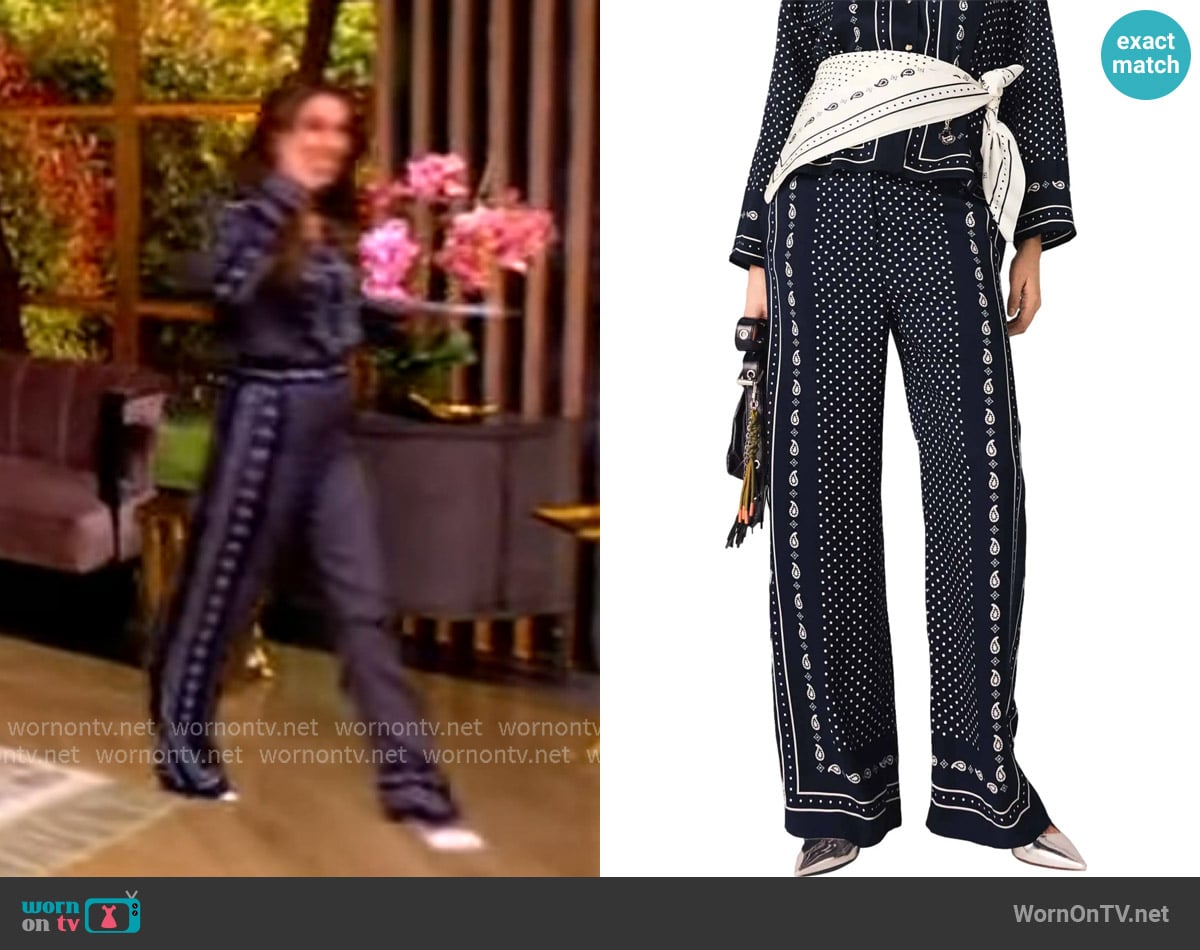 Maje Printed fluid trousers worn by Alyssa Farah Griffin on The View