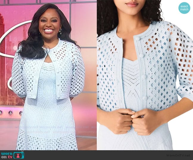Maje Rhinestone crochet cardigan worn by Sherri Shepherd on Sherri