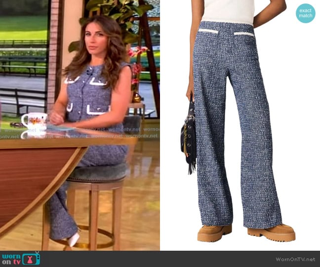 Maje Tweed Trousers in Blue worn by Alyssa Farah Griffin on The View
