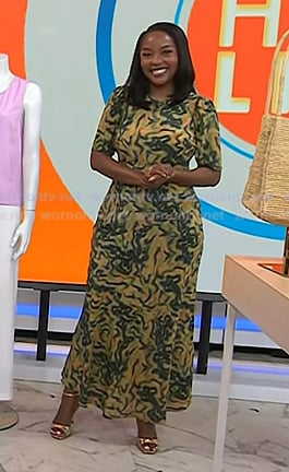 Makho’s beige abstract print dress on Today