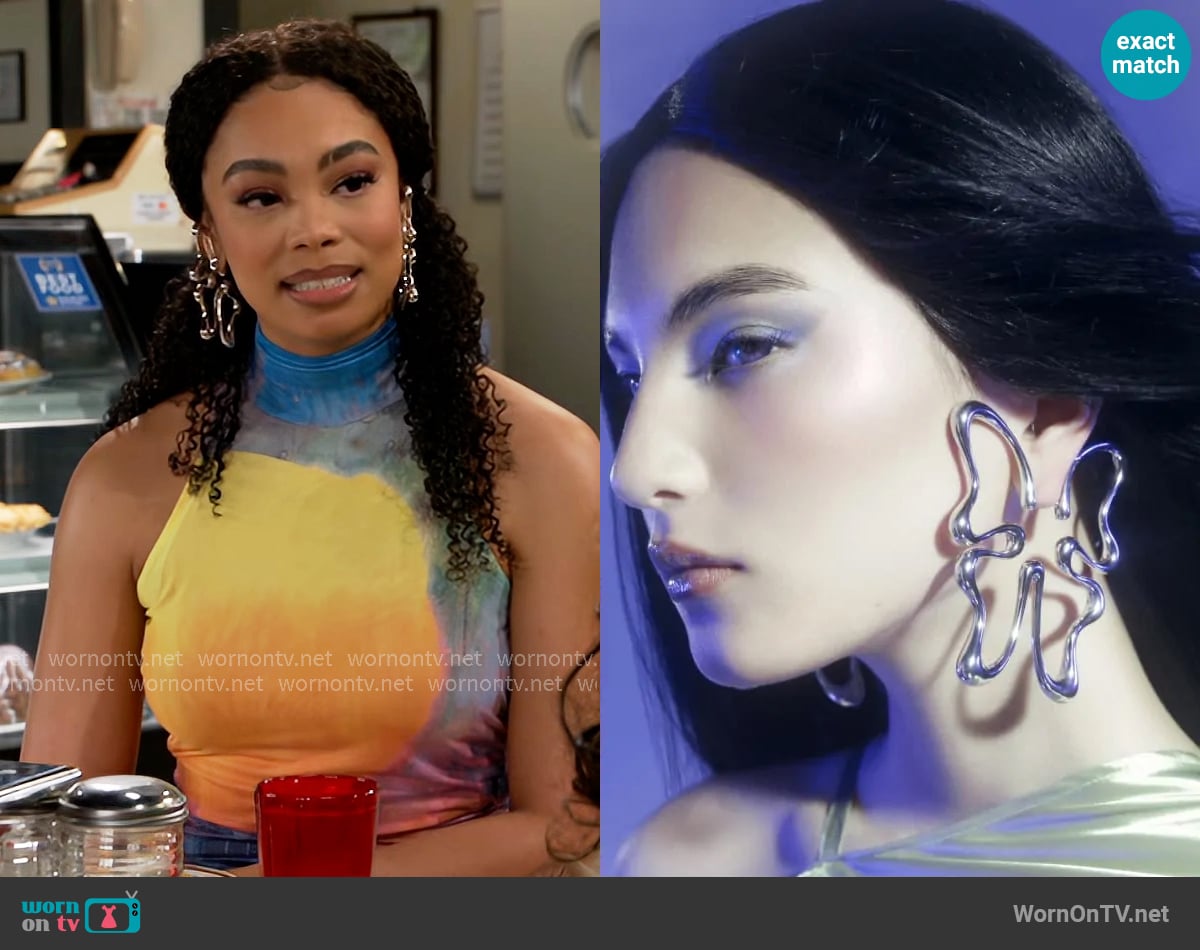 MAM Large butterfly earring in silver worn by Chelsea Hamilton (RhonniRose Mantilla) on Beyond the Gates