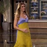 Mandy Moore’s colorblock satin dress on Live with Kelly and Mark