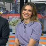 Mandy Moore’s lilac polo top and leather skirt on Today