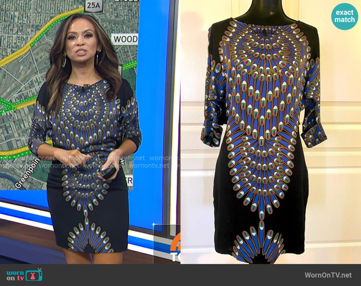 Mara Hoffman Printed Shift Dress worn by Adelle Caballero on Today