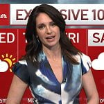 Maria’s blue printed cap sleeve dress on Today