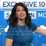 Maria’s blue ruched side dress on Today